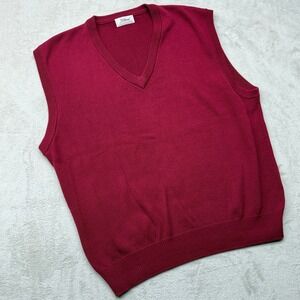 VTG Titleist Corbin Sweater Vest Mens XL Burgundy Red V-Neck Combed Cotton Golf